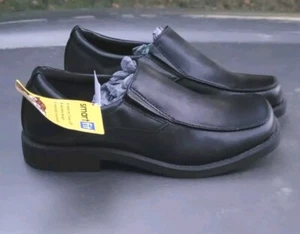 Smart Fit Boys' Black Slip On Dress Shoes-Square Toed-NEW w/Tag-No Box - Picture 1 of 11
