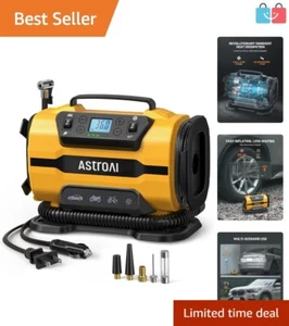 Versatile 12V DC/110V AC Tire Inflator with Auto Shut-off & OmniVent Technology - Picture 1 of 10