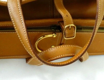 Hermes Authentic Large Garment Travel Business leather And Canvas Hand Bag - Image 1 of 4