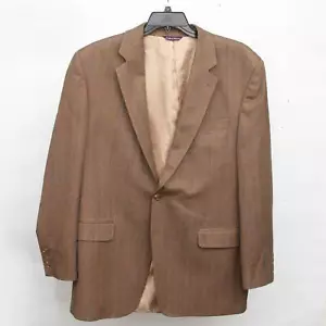 Abrigo deportivo Alan Flusser marrón espina de arenque 2 botones ventilación individual para hombre 44L vestido - Imagen 1 de 12