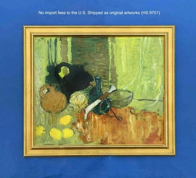 Otto Nielsen (1916) - Pintura al óleo colorida rara 1947 + certificado de autenticidad Foto 1 de 4