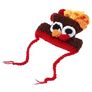  Adorable Turkey Hat Winter Warm Hat Holiday Festival Party Supplies for Dog Cat - Picture 1 of 11