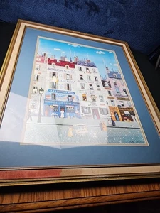 Vintage French Naive Folk Art MICHEL DELACROIX "Ice Cream Vendor 1977 Print - Picture 1 of 11
