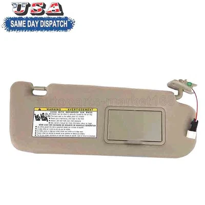 A-Premium Beige Car Sun Visor w/ Light & Mirror Right for Hyundai Sonata 06-08 - Image 1 of 4