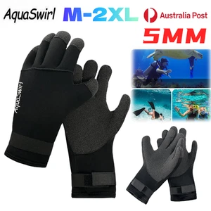 AquaSwirl Diving Gloves 5MM Neoprene Thick Warm Anti Stab Snorkeling Surfing AU - Bild 1 von 19