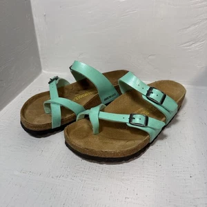Birkenstock Mayari Sandalen Damen Größe 6-6,5 EU 37 Türkis Teal Leder RAR - Bild 1 von 7