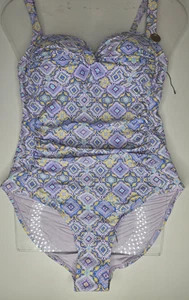Traje de baño Nip Tuck para mujer 8 multicolor de una pieza fruncido giro frontal adelgazante - Imagen 1 de 6