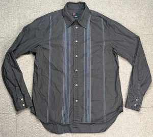 Diesel Men's Button Up Long Sleeve Striped Embroidery Shirt Size Large - Picture 1 of 9