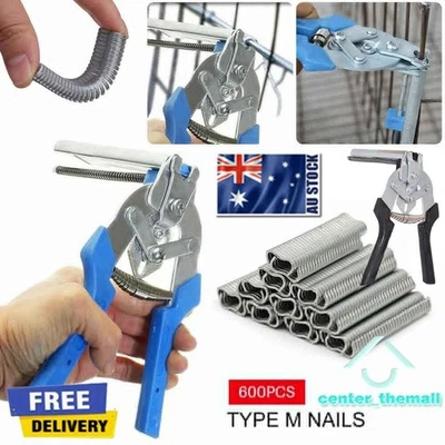 Hog Ring Cage Plier Fencing Gun Fastener Stapler M Nailer Wire Ringer/ 600 Clips - image 1 of 4
