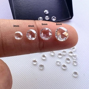 Diamante tondo taglio rosa 3 mm/4 mm/5 mm/6 mm coltivato in laboratorio sfuso, bianco chiaro CVD diamante - Foto 1 di 9