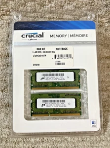 Crucial by Micron Apple Mac Compatible Memory 8 GB (4GB x 2) Kit New In Box - Picture 1 of 3