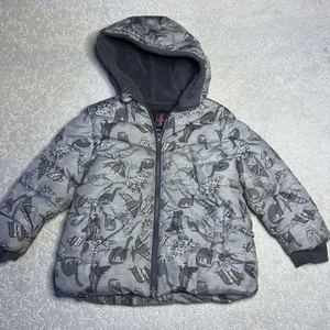 Swiss Tech Dinosaurier gefütterter Mantel grau skurril warm Winter Kapuzenjacke 4t - Bild 1 von 8