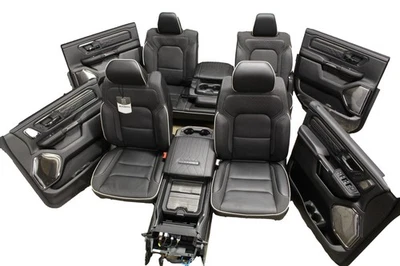 2019-2026 Ram 1500 Interior Seats Console Panels, Limited Quilted Black Leather - Imagem 1 de 4