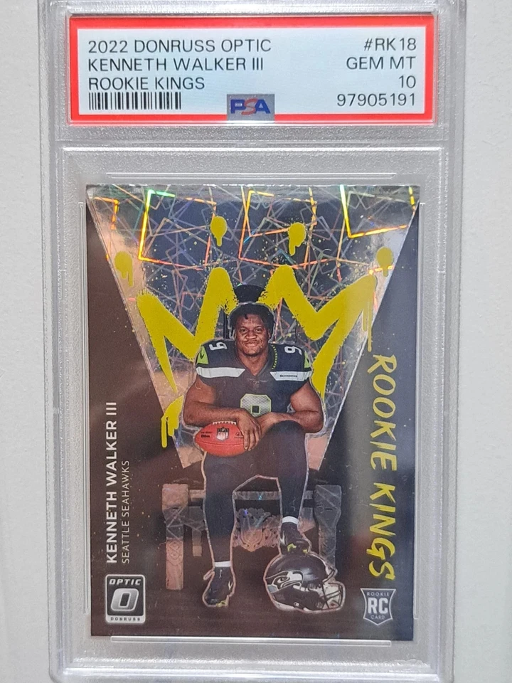 2022 Donruss Optic Rookie Kings Kenneth Walker III Case Hit SSP PSA 10 💎 MINT - Image 1 of 2