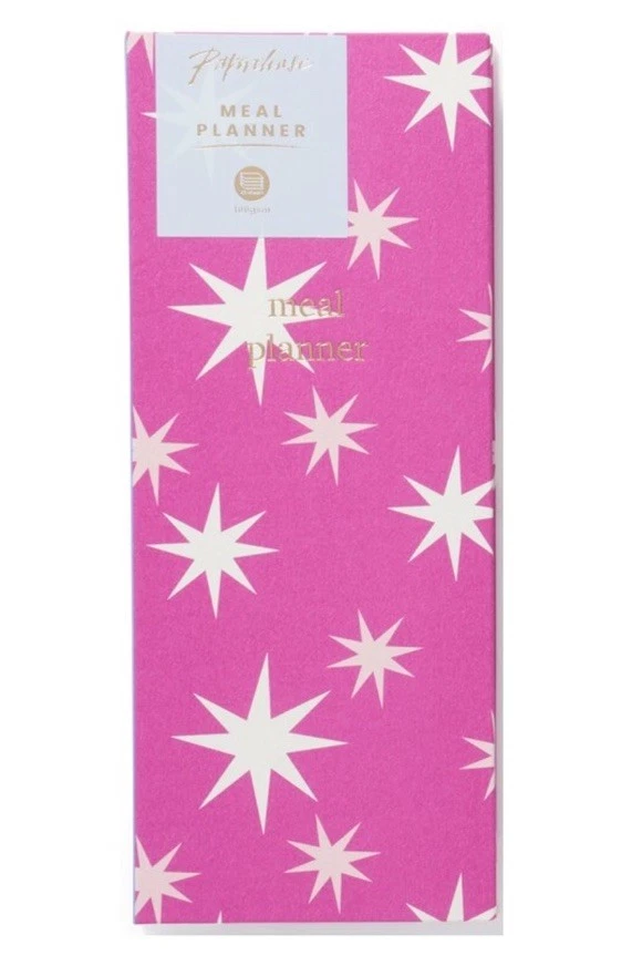 Paperchase Weekly Meal Planner Pink Stars - Shopping List & Notepad Set NEW - Image 1 of 3