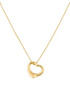 Collar Tiffany & Co Oro Amarillo 18K Elsa Peretti Abierto Pequeño Corazón 16mm Colgante - Imagen 1 de 9
