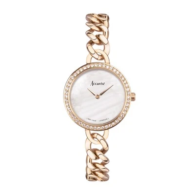 Reloj Accurist Jewellery 28 mm para mujer redondo de oro rosa con cadena de oro rosa Foto 1 de 4