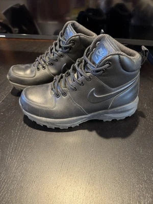 Nike Manoa кожи черный кроссовок ботинки Kids молодежи 454350-003 Sz США 6 - Изображение 1 из 4