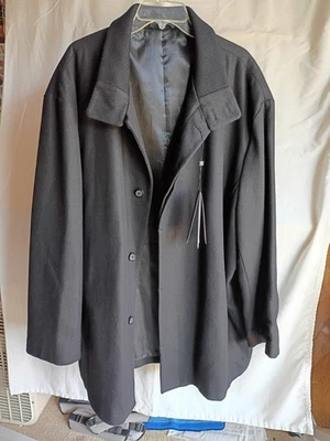 Perry Ellis Portfolio Men's XXL Black LS Button-Up Wool/Polyester Coat EUC - Image 1 of 4