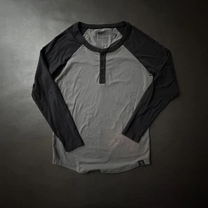 Nine Line Shirt Adult Medium Gray Henley Athletic Fit Baseball Performance Tech - Picture 1 of 11