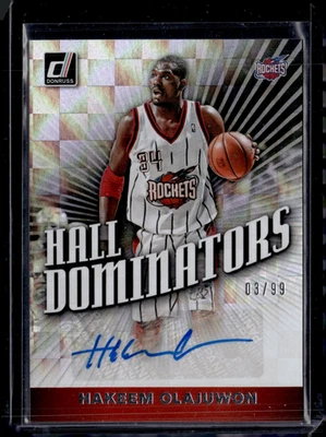 Panini Donruss Hakeem Olajuwon Hall Dominators 2019-20 automático/99 Rockets casi nuevo-como nuevo Foto 1 de 2