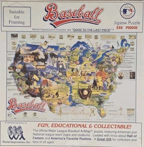 Vintage MLB Baseball 550 Piece Jigsaw Puzzle (1992) 18x24 - Picture 1 of 2