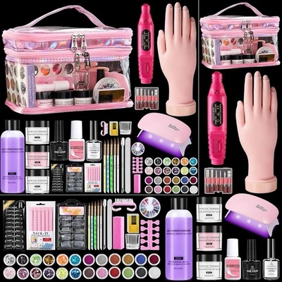 Kit de uñas acrílicas para principiantes con todo, kit de uñas profesional juego de acrílico Foto 1 de 4