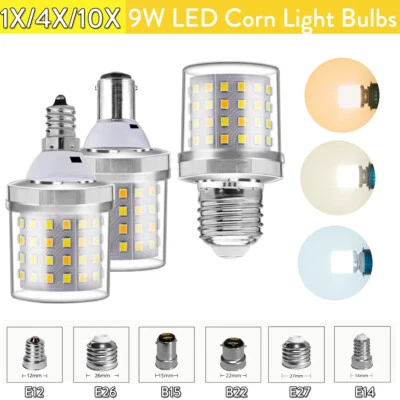9w Led Corn Light Bulb E27 E14 B22 Smd E12 120v 220v Lamp No/flicker Lights - Image 1 of 4