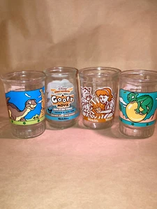 Various 4" Vintage Glass Jelly Jars Land Before Time, Tom and Jerry, Goofy Movie - Picture 1 of 15