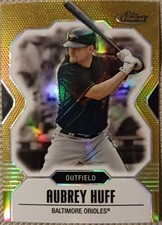 2007 Aubrey Huff Topps Finest Gold Refractor 15/50 #130 Baltimore Orioles