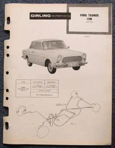 FORD TAUNUS 12M GIRLING Guida Dati Freni Auto 1962 - Foto 1 di 2
