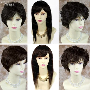Pelucas Wiwigs 100% Cabello Humano Real Natural Largas Rectas/Cortas Onduladas Damas - Imagen 1 de 23