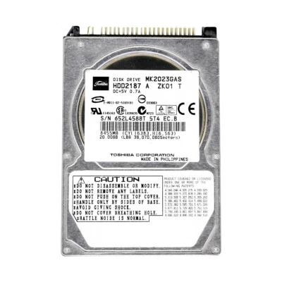 Hard Drive Toshiba MK2023GAS 20GB 4200RPM 2MB PATA IDE ATA 2.5" Inch - Image 1 of 3