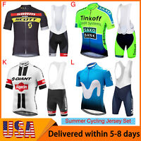 Men Cycling Jersey Bib Short Sets Cycling Jersey Short Sleeve Cycling Shorts B86