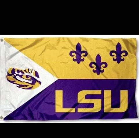 LSU Tigers Flag ~ Large 3'X5' ~ College Banner ~ FREE SHIPPING Cover