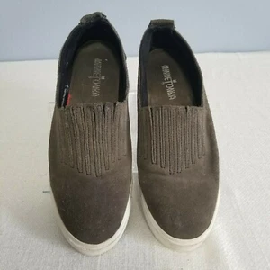Minnetonka Gabi Damen Sneaker Mokassin grau/grün Wildleder Komfortschuh Größe 7,5 - Bild 1 von 10