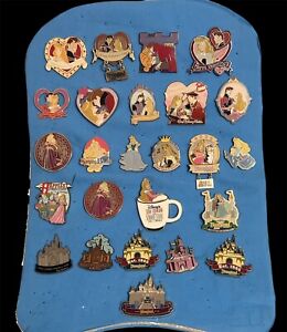 Rare Walt Disney Sleeping Beauty Maleficent Auction Pin Lot With Pin Bag
