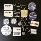 Lot Of 15 SAS Scandanavian Airlines Pins & Keychains