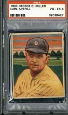 1933 George C. Miller Earl Averill - PSA 4