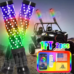 Par de antenas controladas por látigo LED grasa de 1 pie para Polaris RZR ATV UTV - Imagen 1 de 15