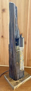 Rustic Wood Table Lamp, Wood Lamp, handcrafted Wood Lamp mancave, Edison lamp - Picture 1 of 7