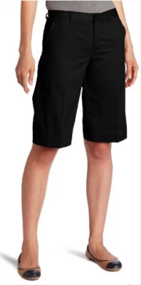 Bermudas negras elásticas delanteras planas Dickies Junior para mujer Foto 1 de 2