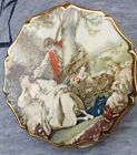 Vintage Signed COMPACT by Stratton ROMANTIC Scene {Lady + Man} c1950s w/ Mirror