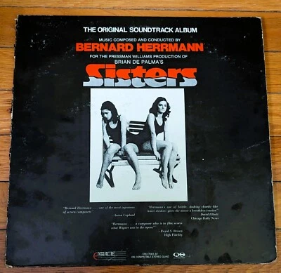 SISTERS -Original Soundtrack vinyl LP 1975 QUADRAPHONIC Bernard Herrmann - Image 1 of 4