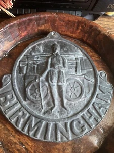 Antique Birmingham Lead Fire Mark,10 Inches,very Heavy,classic - Picture 1 of 24