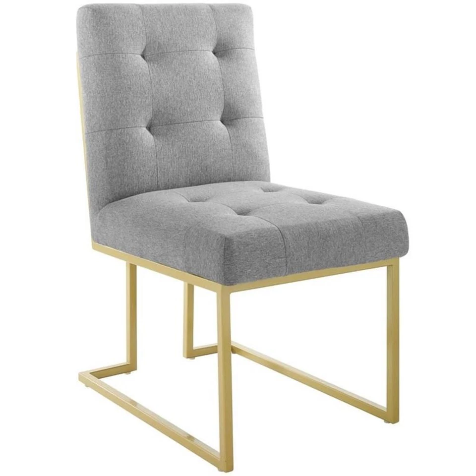 Modway Privy 18.5" Stainless Steel Polyester Dining Accent Chair in Gold/Gray - Image 1 of 4