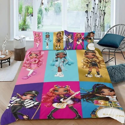 3Pcs Bedding Sets Duvet Cover Sets Rainbow High All Season for Kids Lightweight - Image 1 of 4