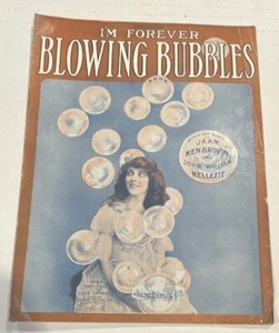 Partitura musical I'M FOREVER BLOWING BUBBLES 1919 JUNIO CAPRICE ESTRELLA DE CINE MUDO - Imagen 1 de 5