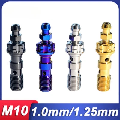 M10x1.0/1.25 Titanium Banjo Bolt + Bleed Nipple Screw Valve Motorcycle Calipers - Image 1 of 4