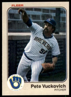 1983 Fleer Pete Vuckovich . Milwaukee Brewers #49 - Image 1 of 2